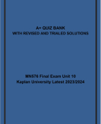 MN576 Final Exam Unit 10 Kaplan University Latest 2023/2024