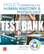 Test Bank For Hole's Essentials of Human Anatomy & Physiology, 14th Edition All Chapters