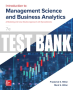 Test Bank For Introduction to Management Science and Business Analytics: A Modeling and Case Studies Approach with Spreadsheets, 7th Edition All Chapters