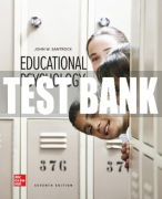 Test Bank For Educational Psychology, 7th Edition All Chapters