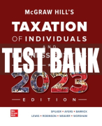 Test Bank For McGraw-Hill's Taxation of Individuals and Business Entities 2023 Edition, 14th Edition All Chapters