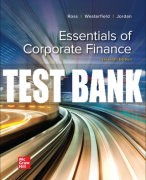 Test Bank For Essentials of Corporate Finance, 11th Edition All Chapters