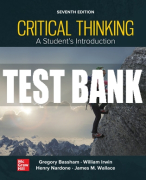 Test Bank For Critical Thinking: A Students Introduction, 7th Edition All Chapters