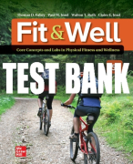 Test Bank For Fit & Well: Core Concepts and Labs in Physical Fitness and Wellness, 15th Edition All Chapters
