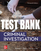 Test Bank For Criminal Investigation, 13th Edition All Chapters