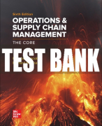 Test Bank For Operations and Supply Chain Management: The Core, 6th Edition All Chapters