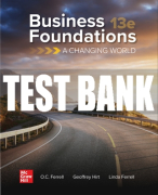Test Bank For Business Foundations: A Changing World, 13th Edition All Chapters
