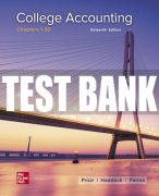 Test Bank For College Accounting Chapters 1-30, 16th Edition All Chapters