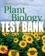 Test Bank For Stern's Introductory Plant Biology, 15th Edition All Chapters