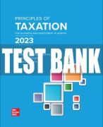 Test Bank For Principles of Taxation for Business and Investment Planning 2023 Edition, 26th Edition All Chapters