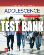 Test Bank For Adolescence, 18th Edition All Chapters