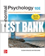 Test Bank For Abnormal Psychology: Clinical Perspectives on Psychological Disorders, 10th Edition All Chapters