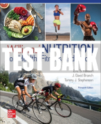 Test Bank For Williams' Nutrition for Health, Fitness and Sport, 13th Edition All Chapters