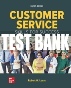 Test Bank For Customer Service Skills for Success, 8th Edition All Chapters