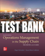 Test Bank For OPERATIONS MANAGEMENT IN THE SUPPLY CHAIN: DECISIONS & CASES, 8th Edition All Chapters