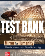 Test Bank For Mirror for Humanity: A Concise Introduction to Cultural Anthropology, 13th Edition All Chapters