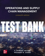 Test Bank For Operations and Supply Chain Management, 16th Edition All Chapters