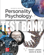 Test Bank For Personality Psychology: Domains of Knowledge About Human Nature, 7th Edition All Chapters