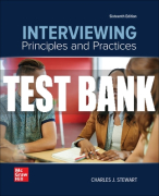 Test Bank For Interviewing: Principles and Practices, 16th Edition All Chapters