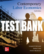 Test Bank For Contemporary Labor Economics, 12th Edition All Chapters