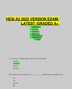 HESI A2 2023 VERSION EXAM WITH ALL POSSIBLE QUESTIONS AND ANSWERS, PROVIDES GRAMMER,MATH,BIOLOGY READING,VOCABULARY AND CHEMISTRY /GRADED A+
