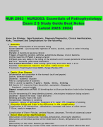 NUR 2063 / NUR2063: Essentials of Pathophysiology Exam 2 $ Study Guide Best Notes (Latest 2023/ 2024)