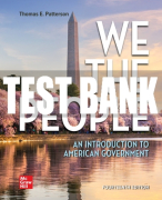 Test Bank For We The People, 14th Edition All Chapters
