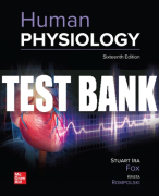 Test Bank For Human Physiology, 16th Edition All Chapters
