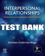 Test Bank For Interpersonal Relationships, 9th - 2023 All Chapters