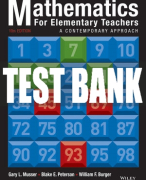 Test Bank For Mathematics for Elementary Teachers: A Contemporary Approach, 10th Edition All Chapters