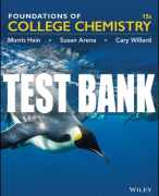 Test Bank For Foundations of College Chemistry, 15th Edition All Chapters