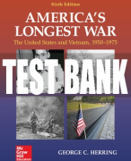 Test Bank For America's Longest War: The United States and Vietnam, 1950-1975, 6th Edition All Chapters