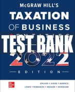 Test Bank For McGraw Hill's Taxation of Business Entities 2022 Edition, 13th Edition All Chapters