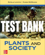 Test Bank For Plants and Society, 9th Edition All Chapters