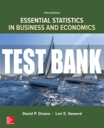 Test Bank For Essential Statistics in Business and Economics, 3rd Edition All Chapters