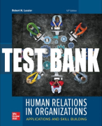 Test Bank For Human Relations in Organizations: Applications and Skill Building, 12th Edition All Chapters