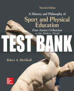 Test Bank For A History and Philosophy of Sport and Physical Education: From Ancient Civilizations to the Modern World, 7th Edition All Chapters
