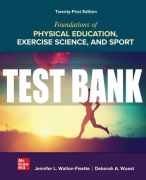 Test Bank For Foundations of Physical Education, Exercise Science, and Sport, 21st Edition All Chapters