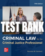 Test Bank For Criminal Law for the Criminal Justice Professional, 5th Edition All Chapters