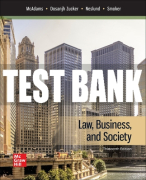 Test Bank For Law, Business, and Society, 13th Edition All Chapters