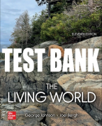 Test Bank For The Living World, 11th Edition All Chapters