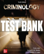 Test Bank For Criminology, 10th Edition All Chapters