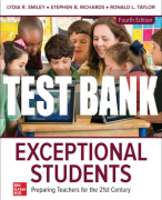 Test Bank For Exceptional Students: Preparing Teachers for the 21st Century, 4th Edition All Chapters