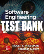 Test Bank For Software Engineering: A Practitioner's Approach, 9th Edition All Chapters