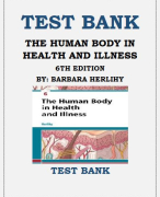 THE HUMAN BODY IN HEALTH AND ILLNESS, 6TH EDITION BY BARBARA HERLIHY TEST BANK