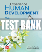 Test Bank For Experience Human Development, 15th Edition All Chapters