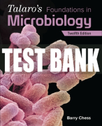 Test Bank For Talaro's Foundations in Microbiology, 12th Edition All Chapters