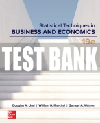 Test Bank For Statistical Techniques in Business and Economics, 19th Edition All Chapters