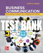 Test Bank For Business Communication: Developing Leaders for a Networked World, 5th Edition All Chapters
