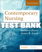 Test Bank For Contemporary Nursing, 9th - 2023 All Chapters